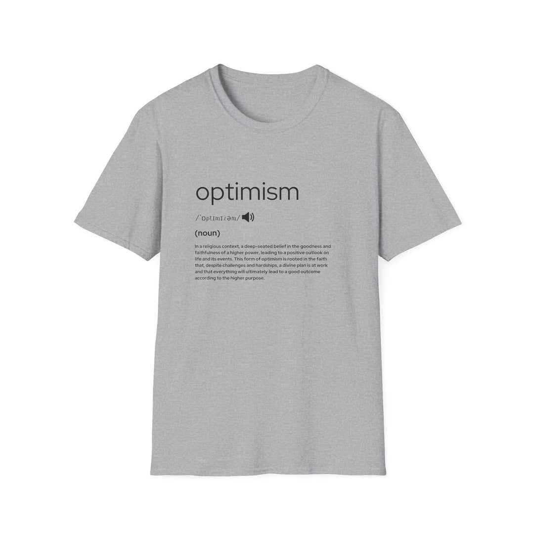 Optimism Definition T-Shirt, Motivational Tee, Gift for Friends, Uplifting Apparel, Perfect for Birthdays, Encouragement Shirt