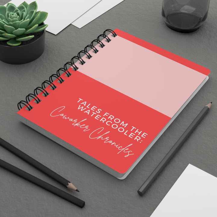 Cherry Red Spiral Bound Journal: Tales from the Watercooler - Coworker Chronicles Funny Gift for Office