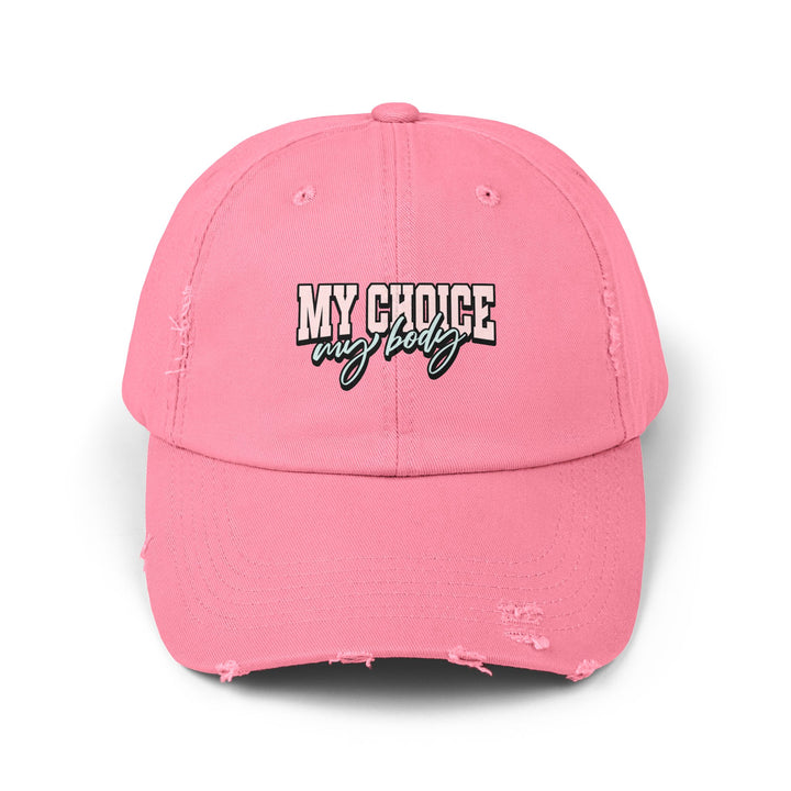 My Body My Choice Cap - Empowering for Self-Expression - Women's Empowerment, Pro Choice, Equal Rights, Feminist Distressed Cap Comfortable