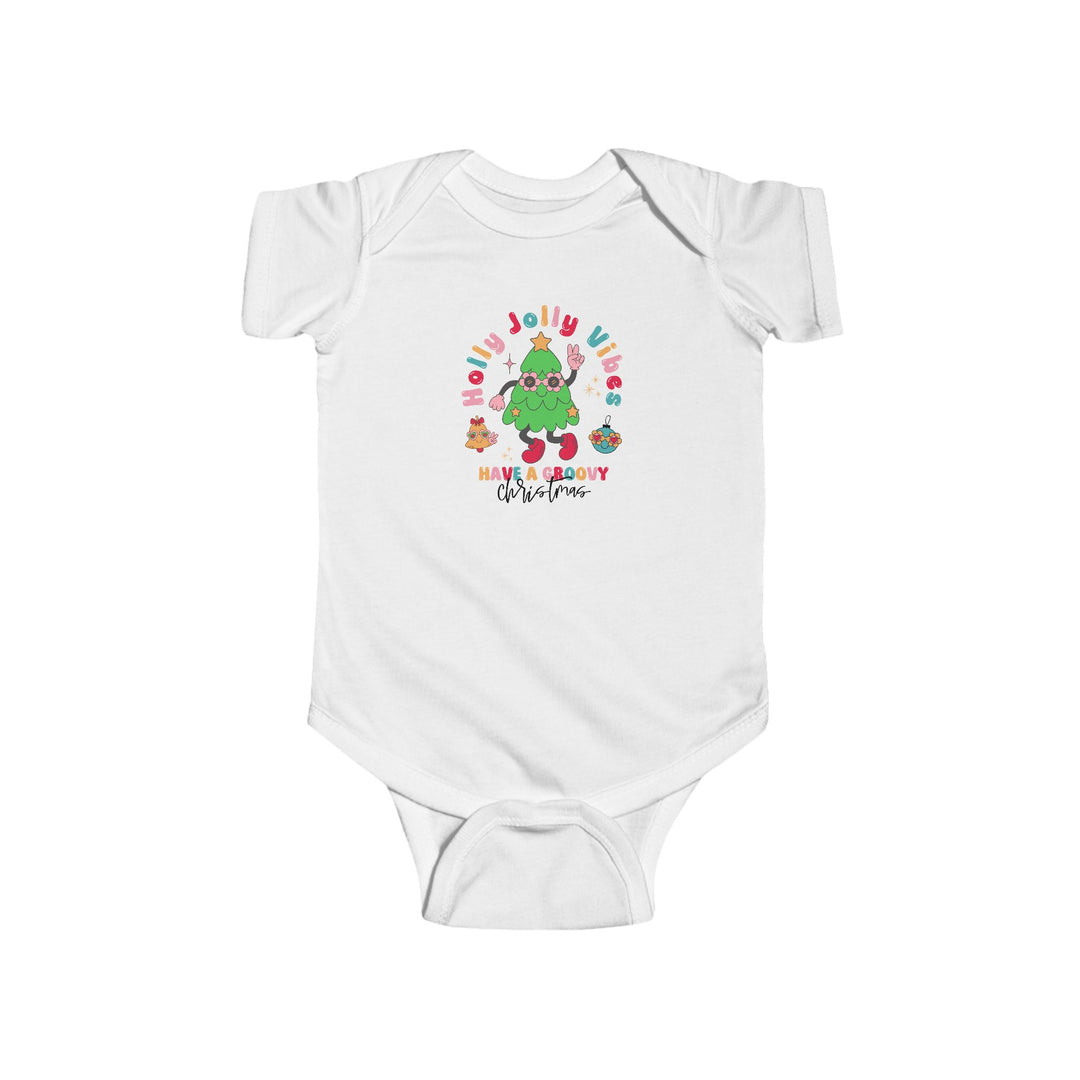 Holly Jolly Vibes Infant Bodysuit - Festive Christmas Outfit - Adorable Holiday Wear for Babies