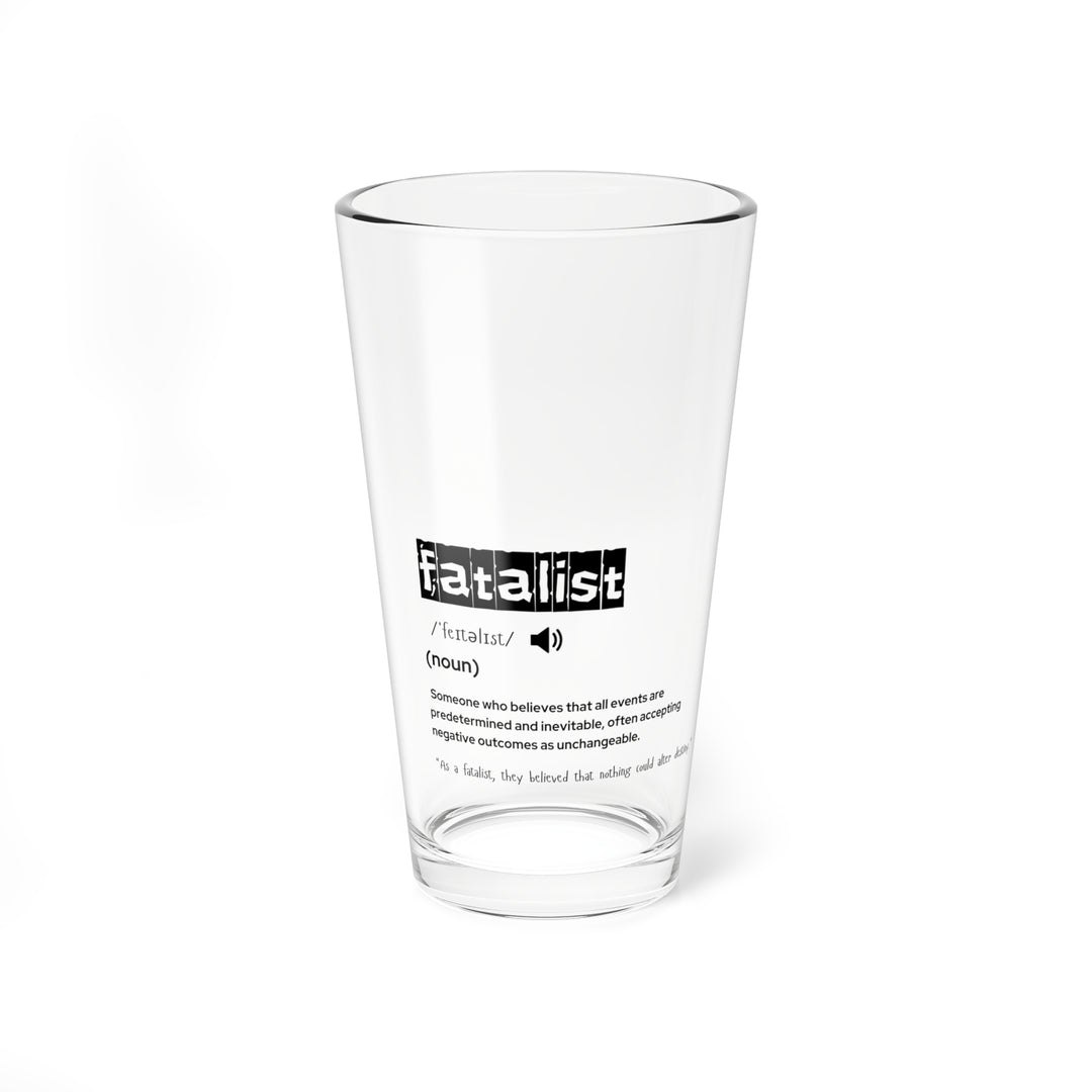 Fatalist Mixing Glass, 16oz | Unique Barware Gift, Cocktail Glass, Philosophy Lover's Drinkware, Home Decor, Funny Gift Ideas