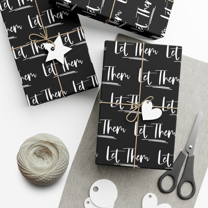 Chic Gift Wrap Papers, Let Them Design, Elegant Wrapping Paper, Black and White Gift Wrap, Modern Aesthetic for Holidays, Parties, Events