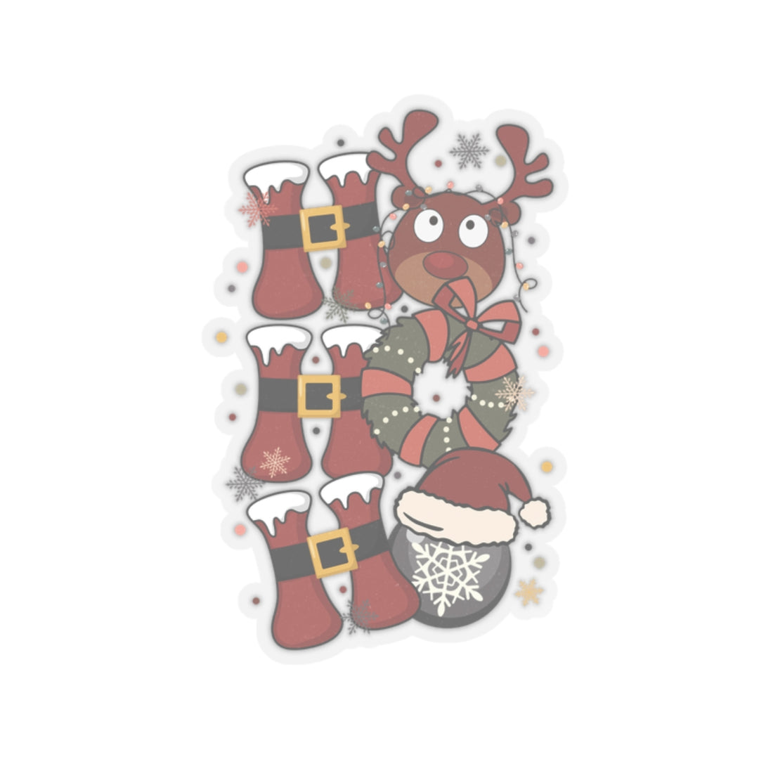 Festive Holiday Kiss-Cut Stickers - Cute Christmas Design for Party Decor