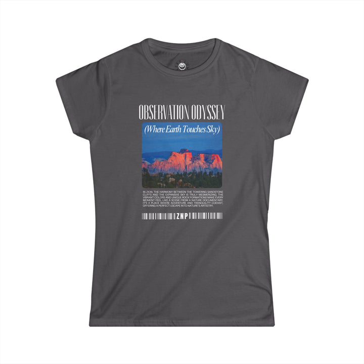 Women's Softstyle Tee - Observation Odyssey (Where Sun Touches the Sky) Graphic Shirt