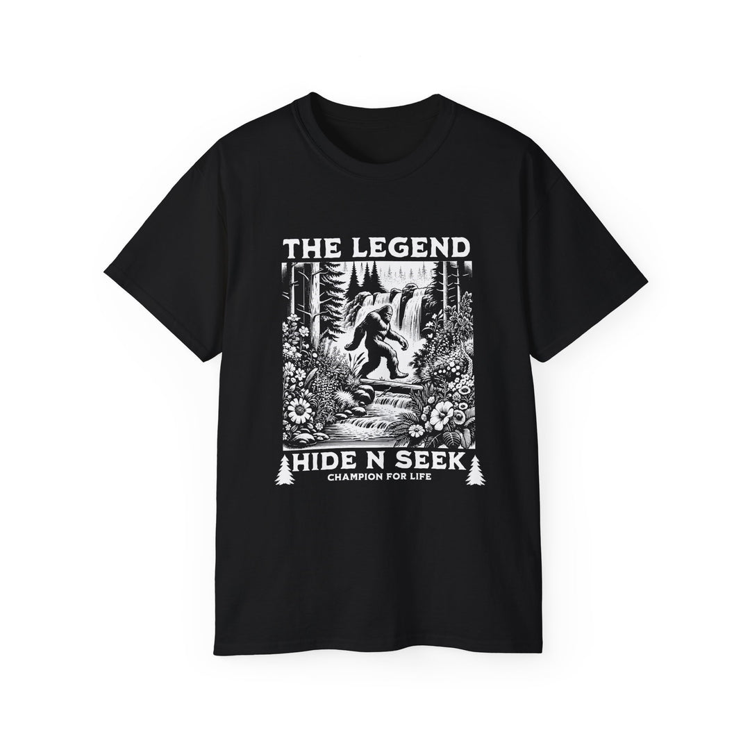 Bigfoot The Legend Hide N Seek Unisex Ultra Cotton Tee - Adventure & Nature Inspired Shirt - Guardian of Nature