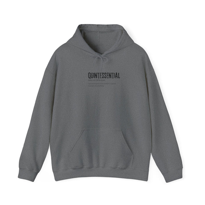 Q U I N T E S S E N T I A L Unisex Heavy Blend Hooded Sweatshirt, Cozy Hoodie for Everyday Wear, Perfect Gift for Friends, Casual