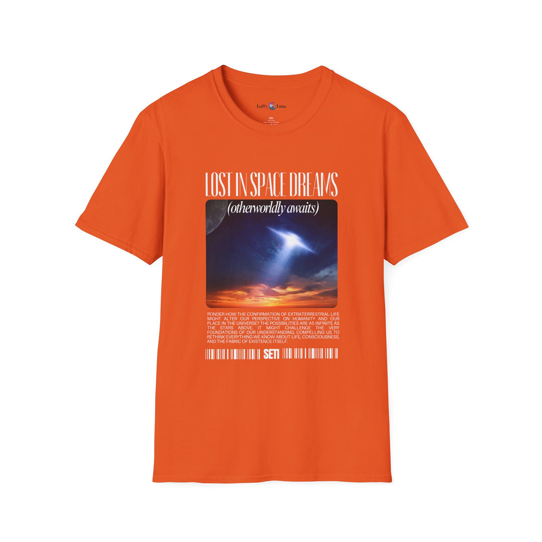 Lost in Space Dreams Unisex Softstyle T-Shirt | Cosmic Graphic Tee for Space Enthusiasts