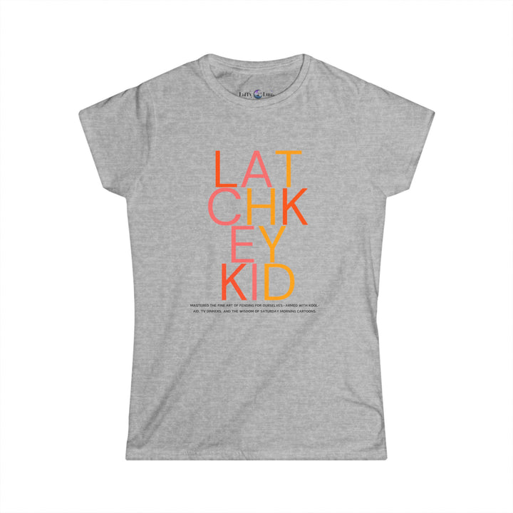 Generation X Women's Softstyle Tee - Typography Latchkey Kid T-Shirt