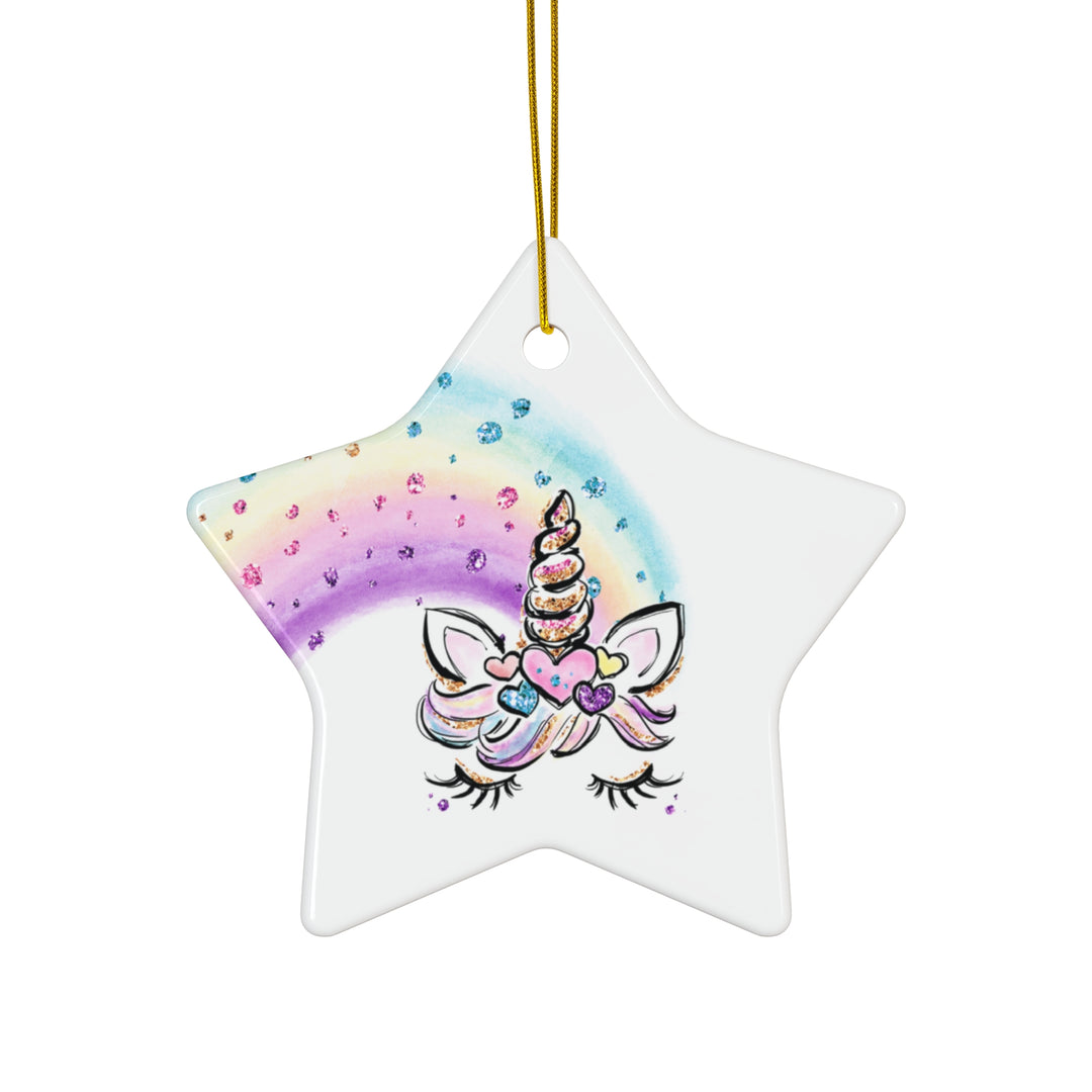 Whatevs Unicorn Ceramic Ornament, 4 Shapes