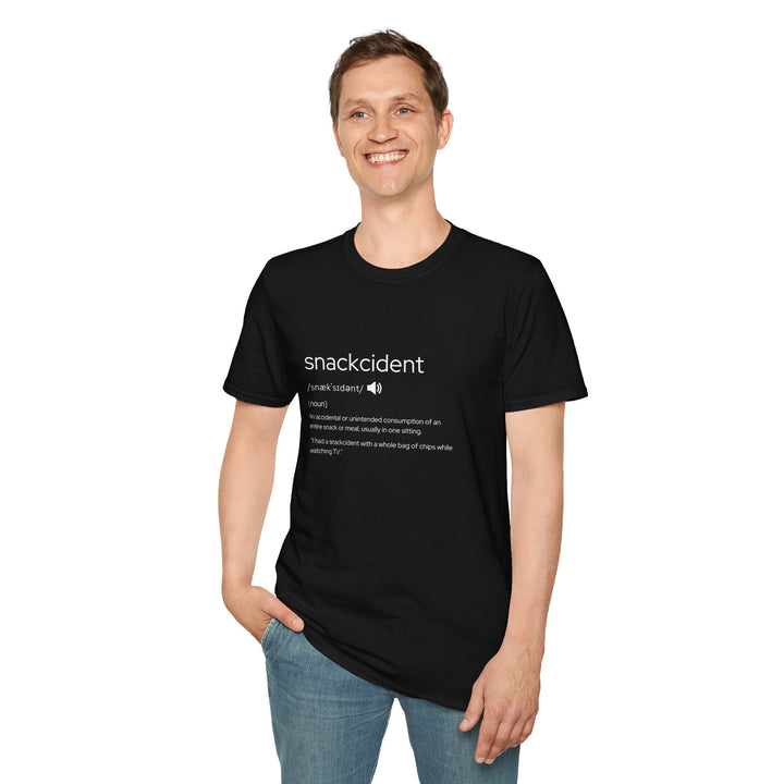 Snackcident Unisex T-Shirt, Funny Graphic Tee for Snack Lovers, Casual Wear, Gift for Foodies, Movie Nights, Birthdays