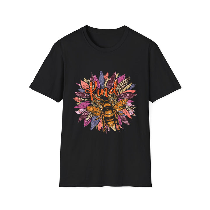 Bee Kind T-Shirt - Inspiring Floral Bumblebee Design - Happy Vibe Gift for Motivation and Kindness, Tee, Shirt, Top, Bee Lover Gift, Nature