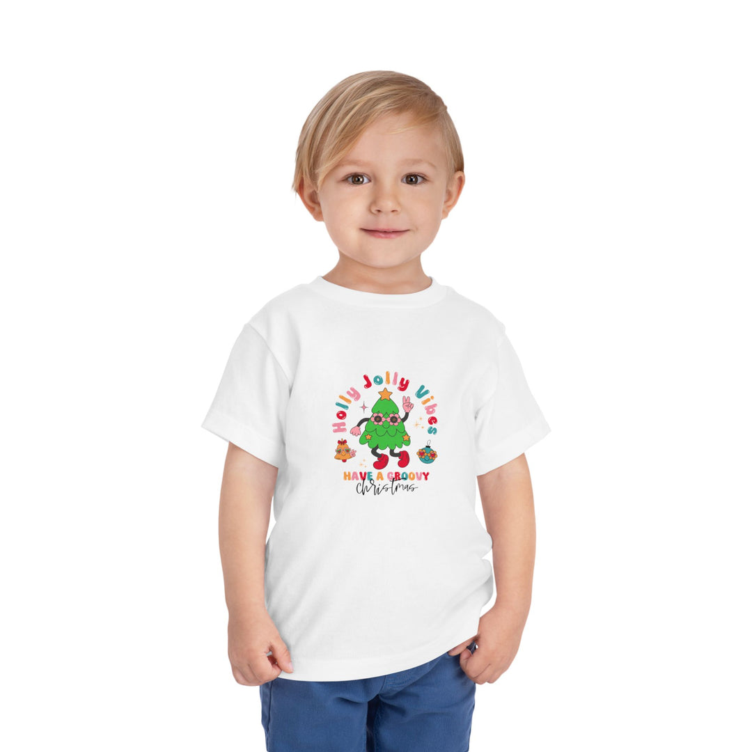 Toddler Christmas Tee - "Holly Jolly Vibes" - Fun Holiday Shirt for Kids