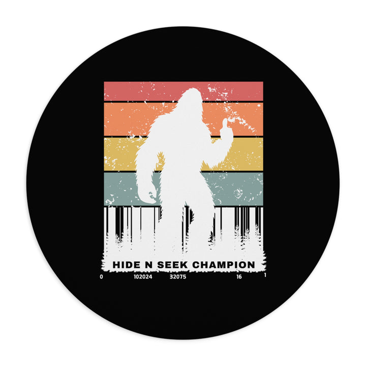 Hide n Seek Champion Mouse Pad - Sasquatch Desk Accessory with Bigfoot Retro Vibe - Nature Lover Gift