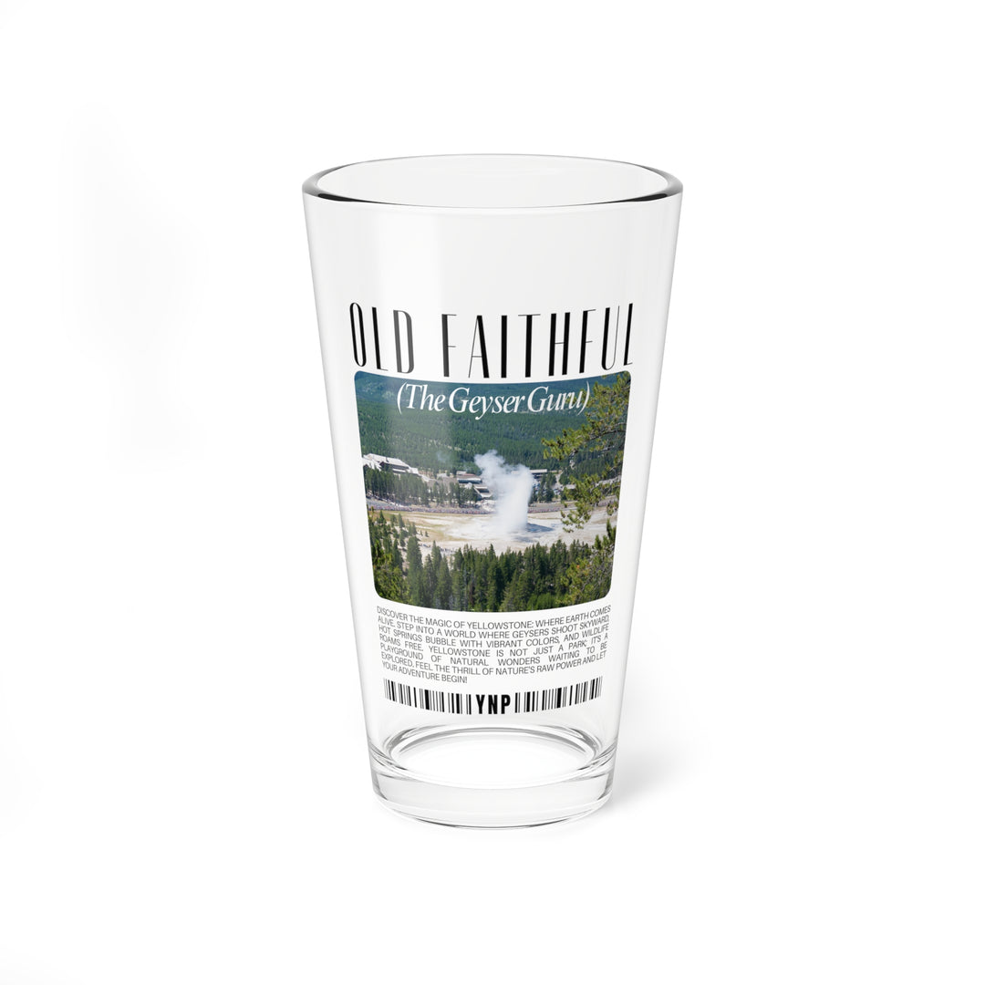 Yellowstone Park Pint Glass - Beer Lovers Gift with Landscape Nature Old Faithful Mixing Glass - 16oz Scenic Drinkware for Nature Lovers