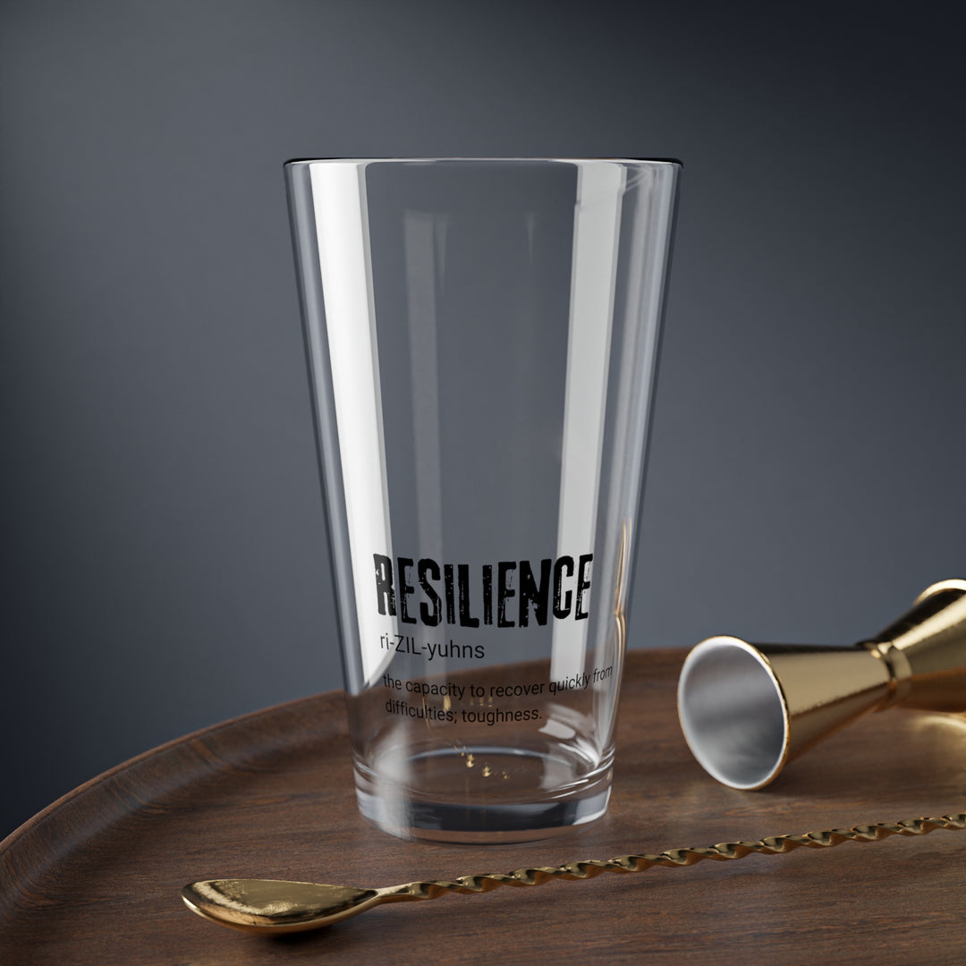 Resilience Mixing Glass, Inspiring Kitchenware Gift for Home Bar, Motivational Drinkware for Celebrations, Versatile Glassware