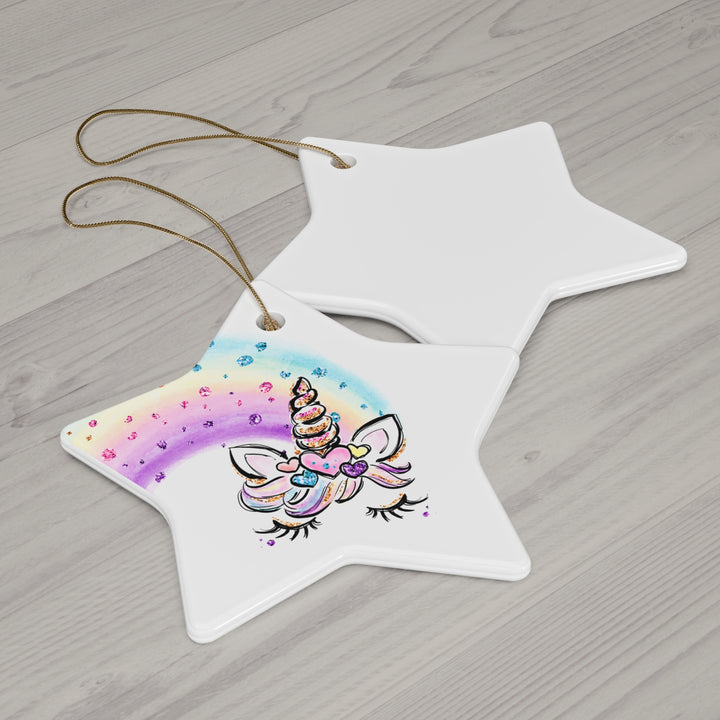 Whatevs Unicorn Ceramic Ornament, 4 Shapes