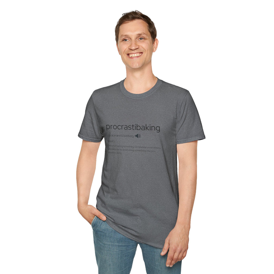 ProcrastiBaking Unisex T-Shirt - Cozy & Fun for Bakers, Foodies, Gifts, Birthdays, or Casual Days