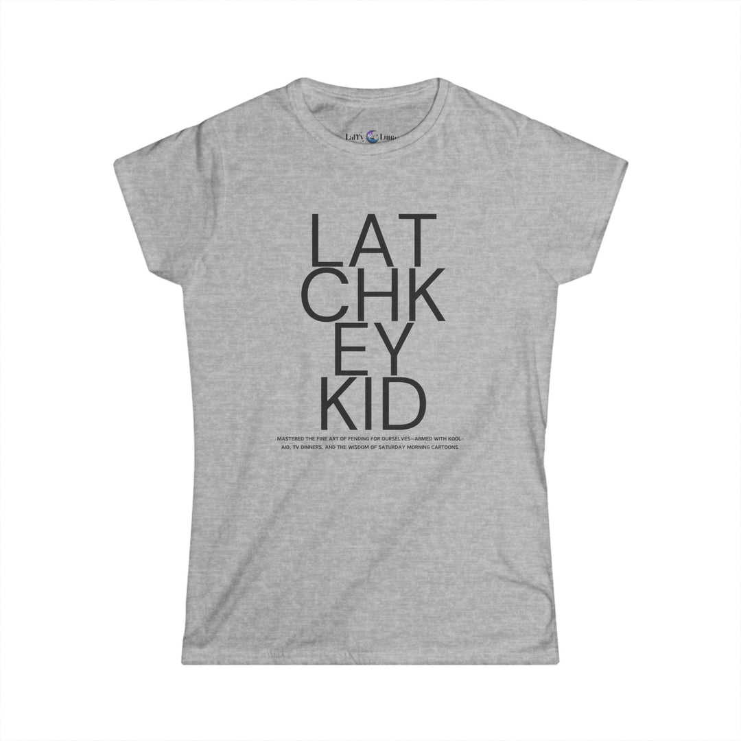 Generation X Women's Softstyle Tee - Typography Latchkey Kid T-Shirt Gold