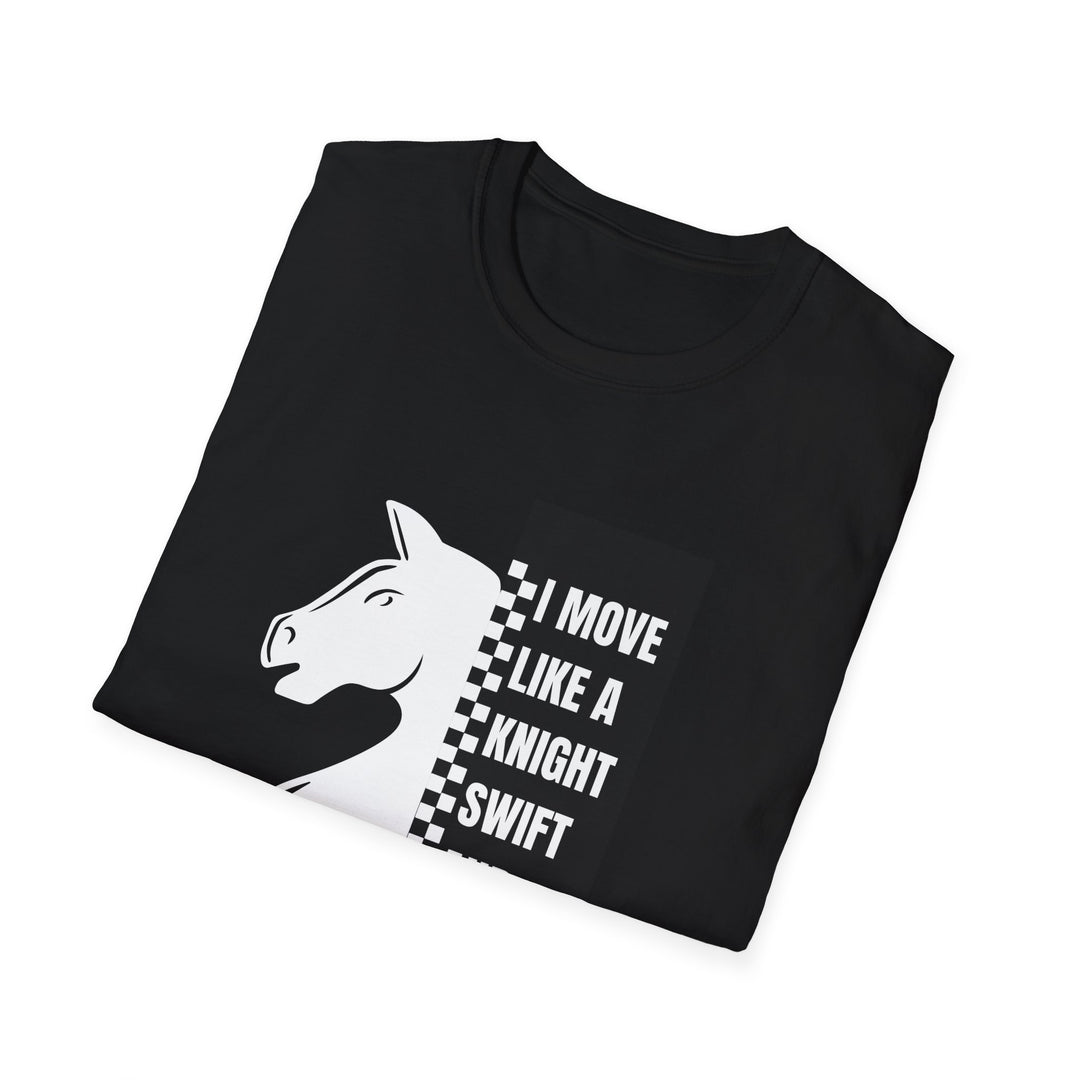 Knight Inspired Unisex Softstyle T-Shirt, Chess Theme Tee, Gamer Gift, Board Game Lover Shirt, Unique Graphic Tee for Chess Fans