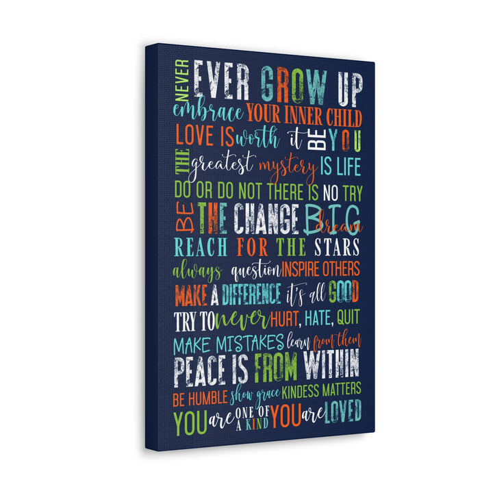 Because of You Wall Canvas - Inspiring Words & Motivational Mantras for Kids' Rooms