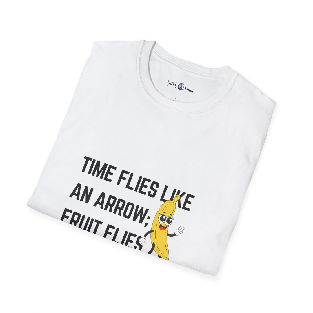 Funny Banana Quote Unisex T-Shirt, Perfect for Birthdays, Parties, Casual Wear, Gift for Food Lovers, Time Flies