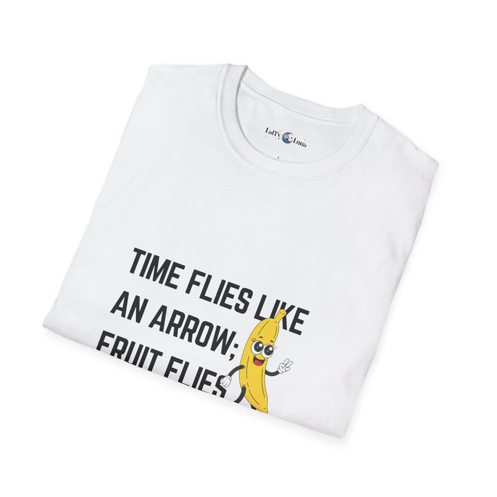 Funny Banana Quote Unisex T-Shirt, Perfect for Birthdays, Parties, Casual Wear, Gift for Food Lovers, Time Flies