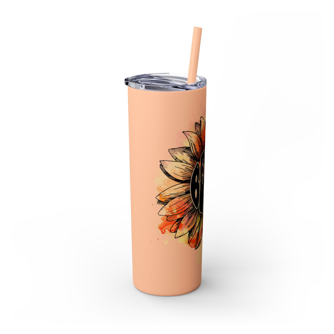 Brave Strong Fearless Skinny Tumbler with Straw - 20oz Inspirational Drinkware