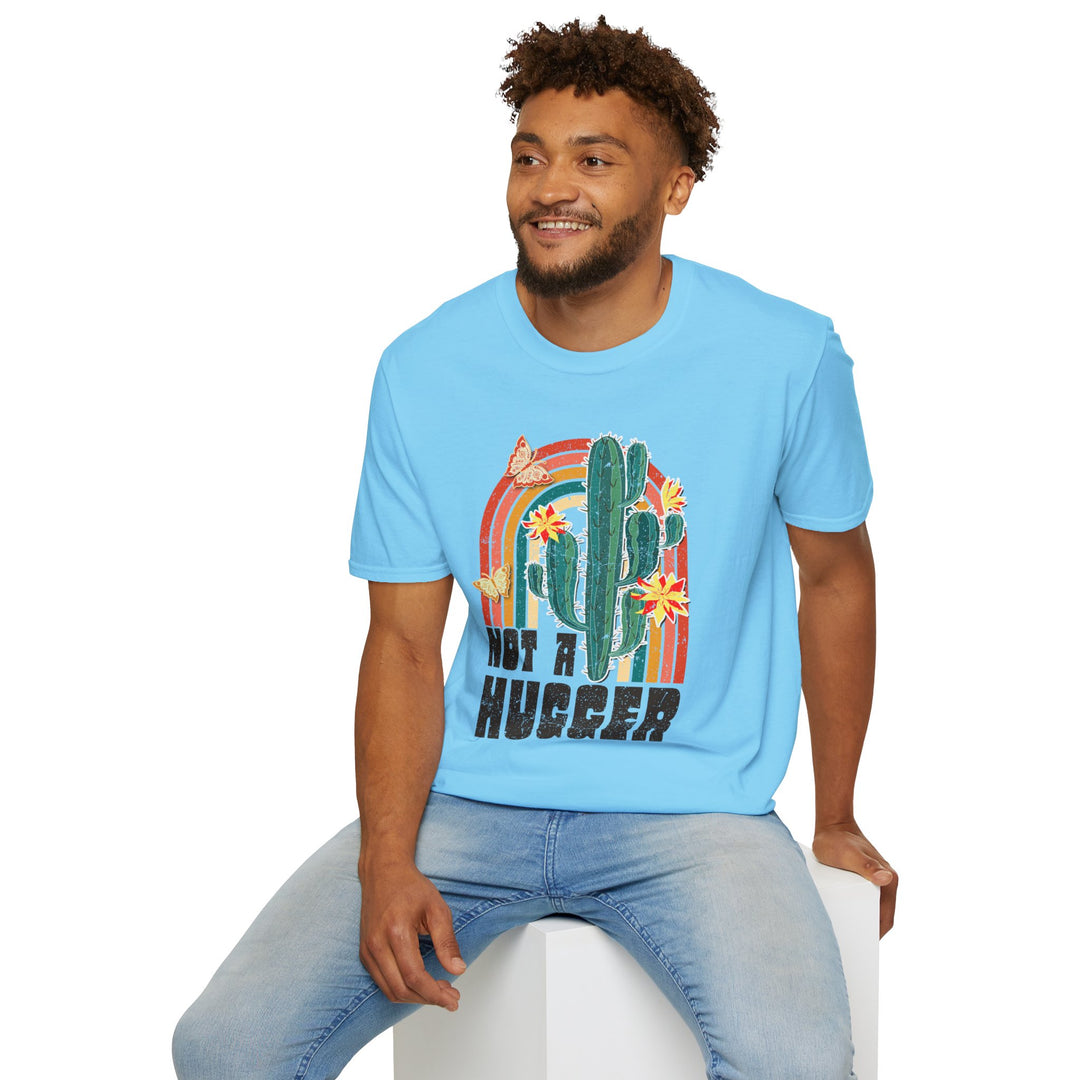 Not a Hugger Cactus Graphic T-Shirt | Fun Unisex Softstyle Tee | Perfect for Nature Lovers