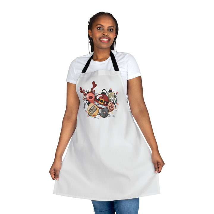 Festive Holiday Apron with Black Straps - Perfect for Cooking and Baking - Ideal Gift for Chefs and Home Bakers