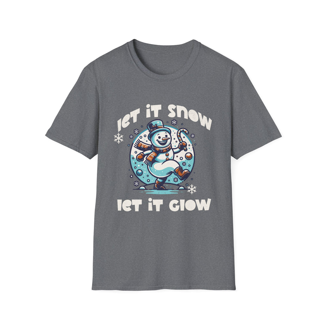 Let It Snow Christmas T-Shirt | Unisex Softstyle Tee with Fun Snowman Design