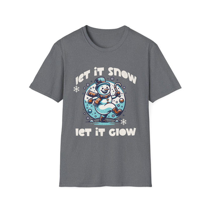 Let It Snow Christmas T-Shirt | Unisex Softstyle Tee with Fun Snowman Design