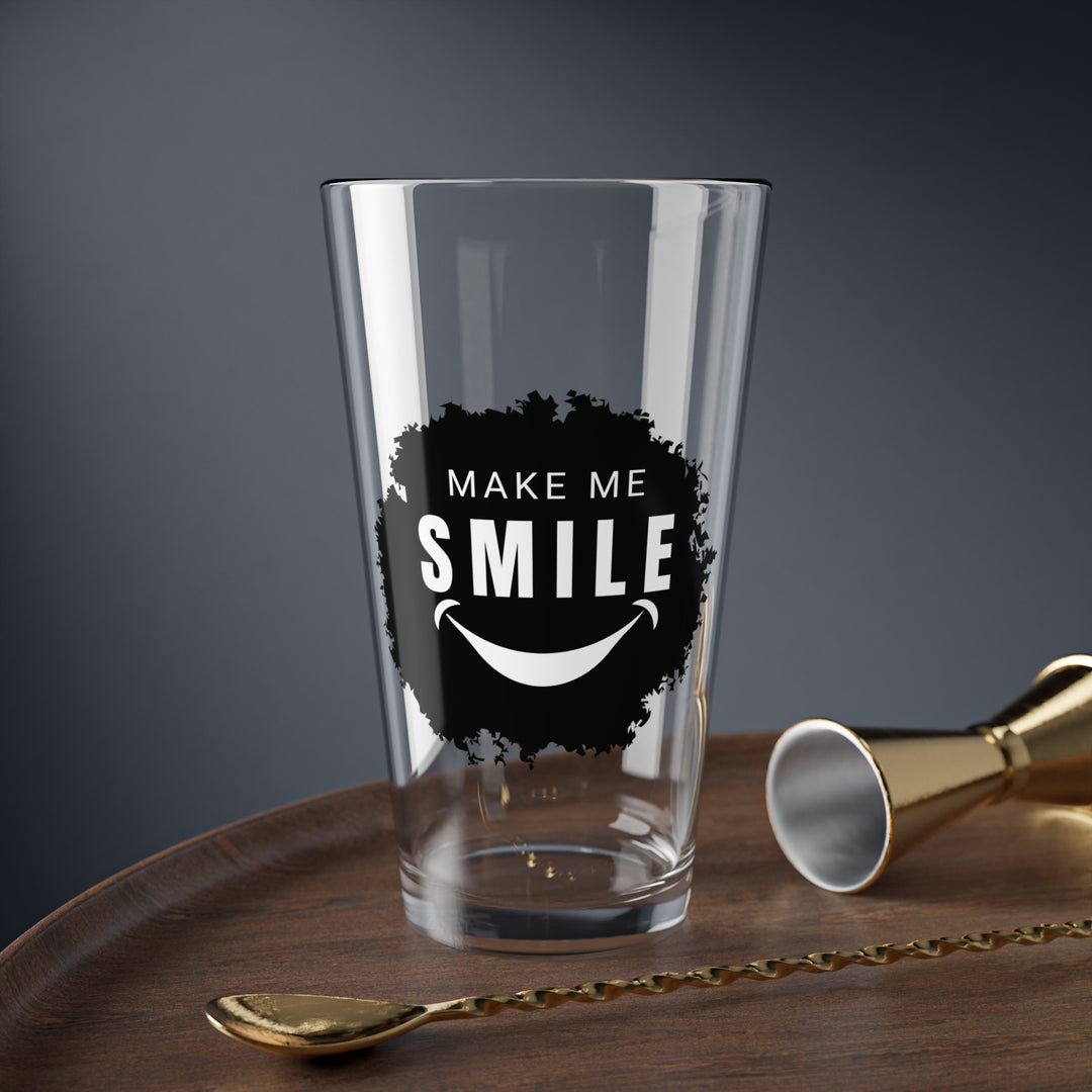 Make Me Smile Mixing Glass - 16oz Cocktail Cup for Joyful Gatherings - Fun Beer Glassware and Pint Glass for Craft Brew Lovers