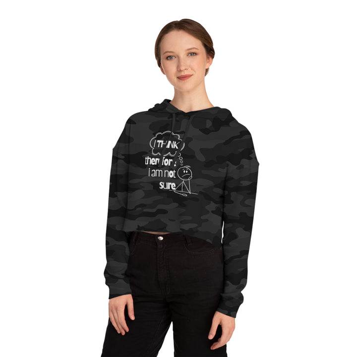 Thought-Provoking Cropped Hoodie - Perfect for Casual Wear, Gift for Intellectuals, Trendy Layer for Any Season, Great for Students, Fun