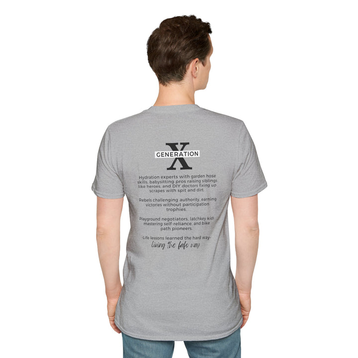 Generation X Inspired Design - Nostalgic Graphic Tee Unisex Softstyle T-Shirt