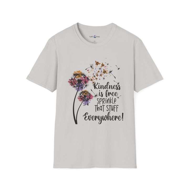 Kindness is Free Floral T-Shirt - Unisex Softstyle Tee for Positive Vibes