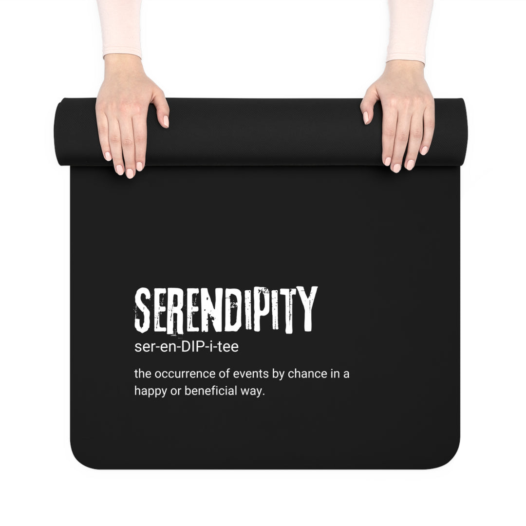 Serendipity Rubber Yoga Mat - Eco-Friendly Exercise Mat, Non-Slip Yoga Mat, Gift for Yogis, Meditation Mat, Black Yoga Mat