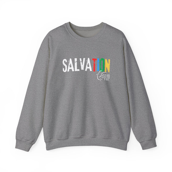 Salvation Christian Unisex Heavy Blend™ Crewneck Sweatshirt - Colorful Inspirational Design Religious Sweaters