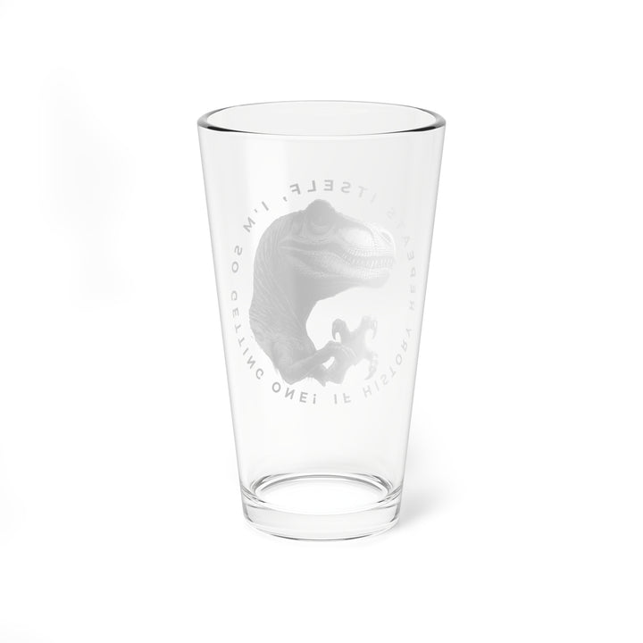 Dinosaur Mixing Glass 16oz Fun with History Repeats Itself Design Beer Pint Glass Unique Drinkware for Science and History Enthusiasts