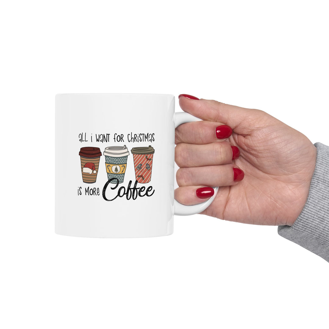 Funny Coffee Lover Ceramic Mug - 11oz Holiday Vibe - Hot Cocoa and Hot Tea Drinkware - Cute Gift for Teenagers or Office