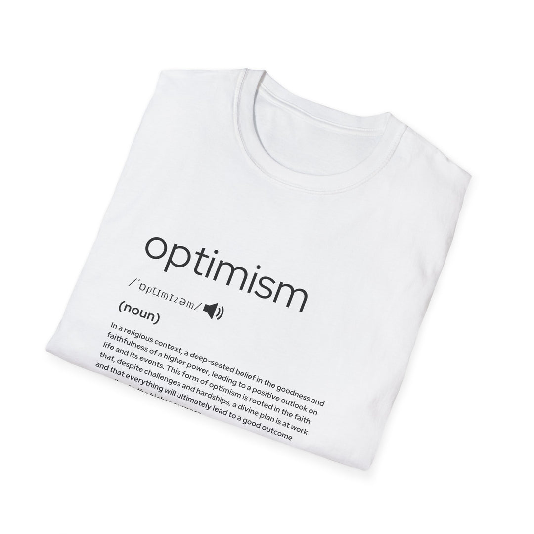 Optimism Definition T-Shirt, Motivational Tee, Gift for Friends, Uplifting Apparel, Perfect for Birthdays, Encouragement Shirt