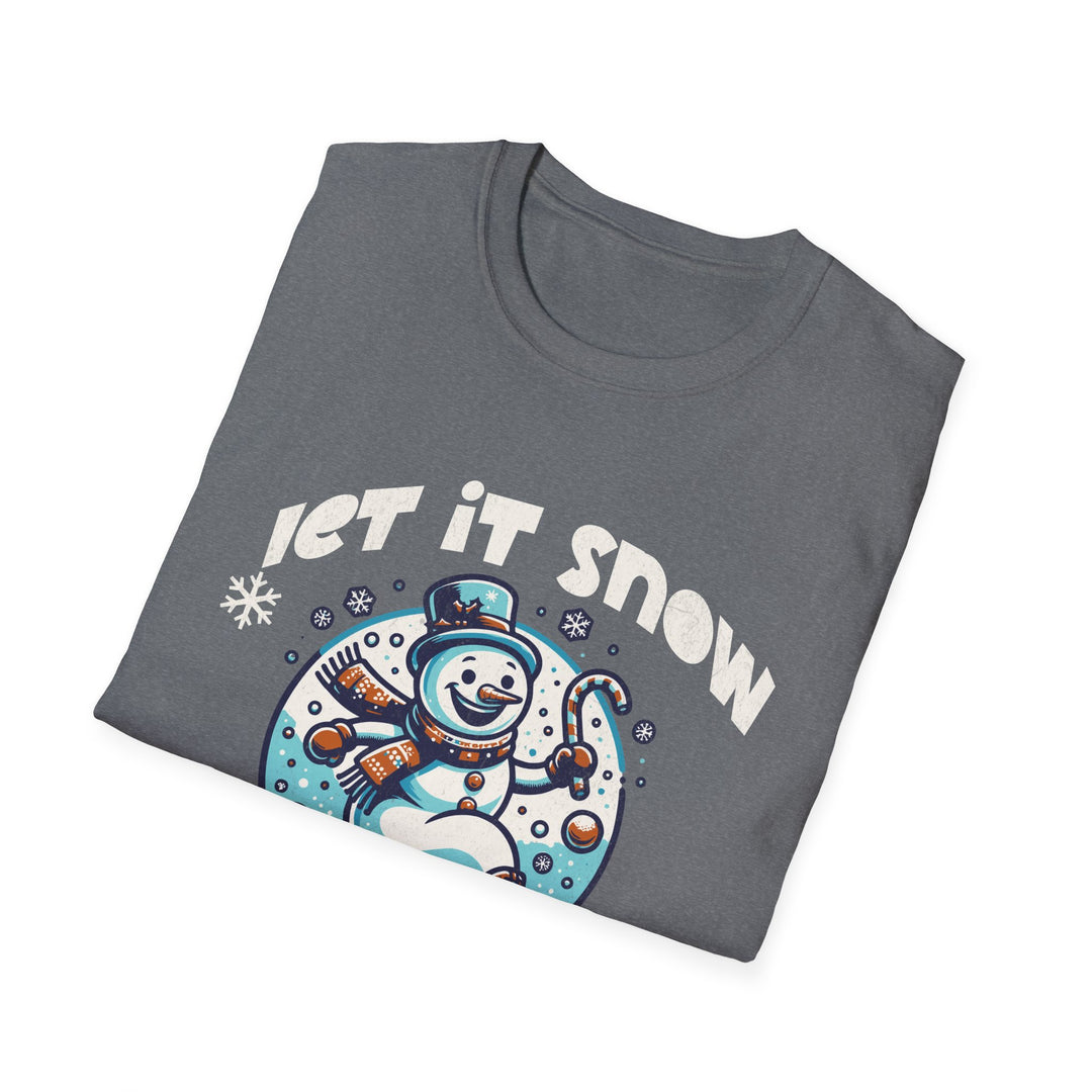 Let It Snow Christmas T-Shirt | Unisex Softstyle Tee with Fun Snowman Design