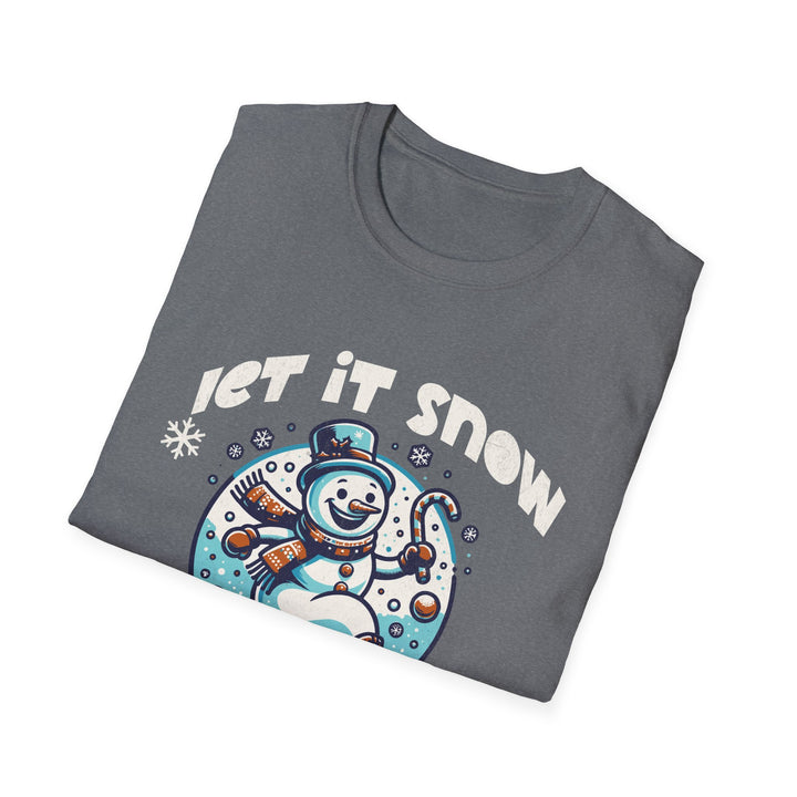 Let It Snow Christmas T-Shirt | Unisex Softstyle Tee with Fun Snowman Design