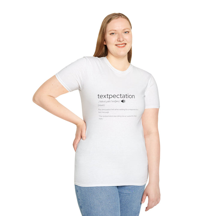 Textpectation T-Shirt, Funny Definition Tee, Gift for Texting Enthusiasts, Unisex Softstyle Tee, Casual Everyday Wear