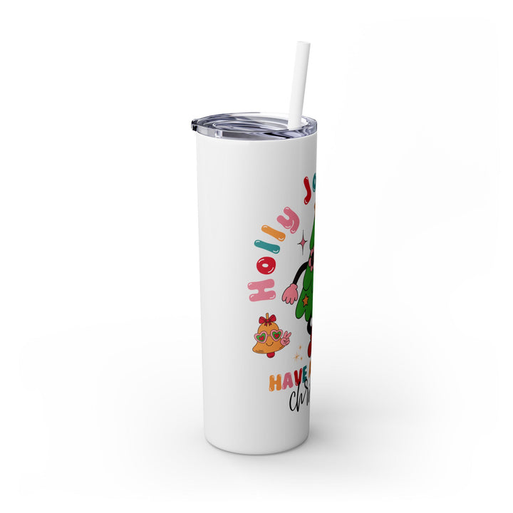 Have a Groovy Christmas Skinny Tumbler with Straw - 20oz Fun Holiday Drinkware - Perfect for Festive Celebrations and Unique Gifts