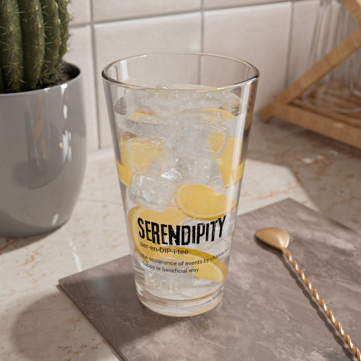 Serendipity Mixing Glass, 16oz | Perfect for Cocktails, Gift for Home Bar Lovers, Unique Glassware, Cheers to Happiness