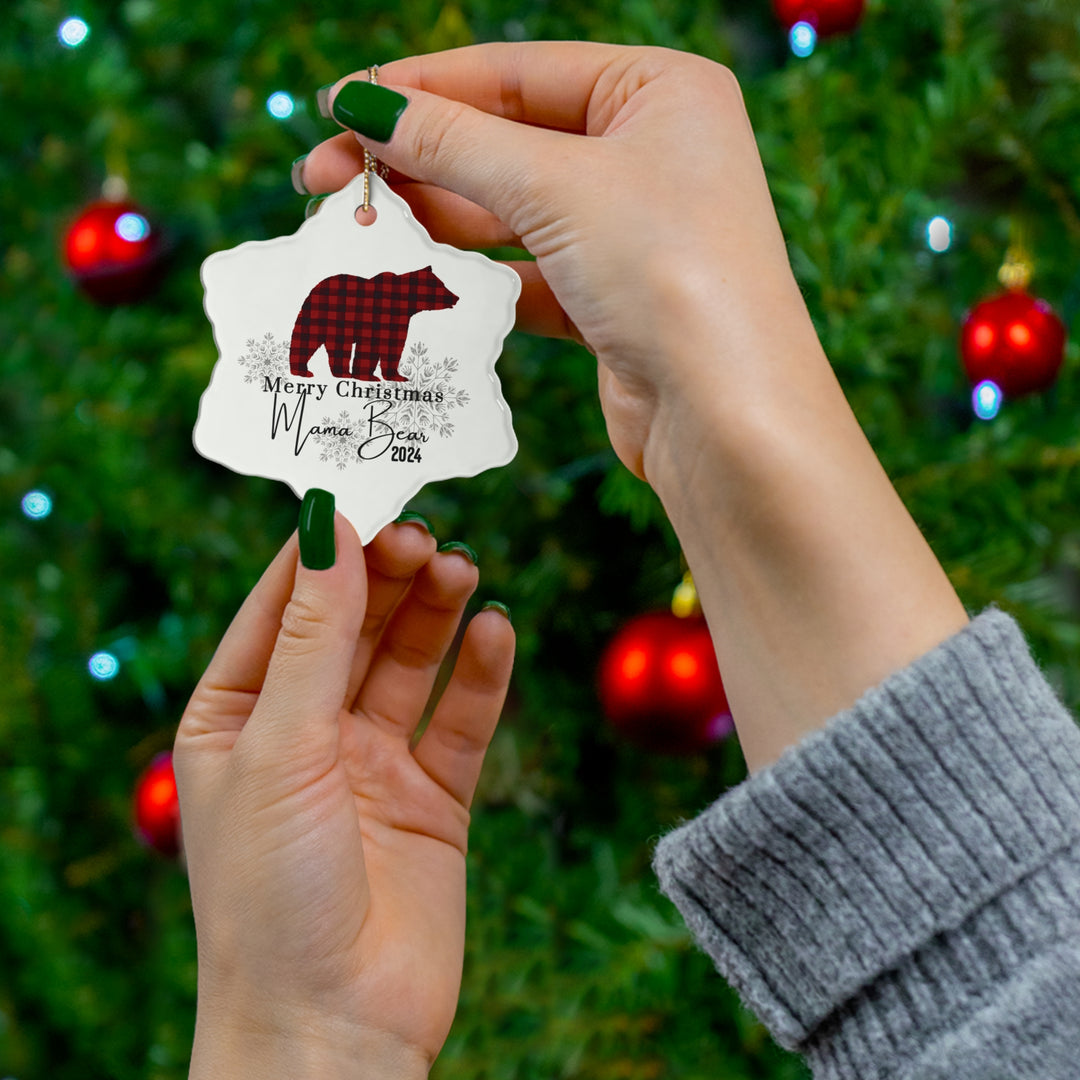 Ceramic Ornaments, Lumberjack Style Christmas Decor, Personalized Xmas Tree Decoration, 4 Shapes, Heart Star Snowflake Round, Custom Holiday