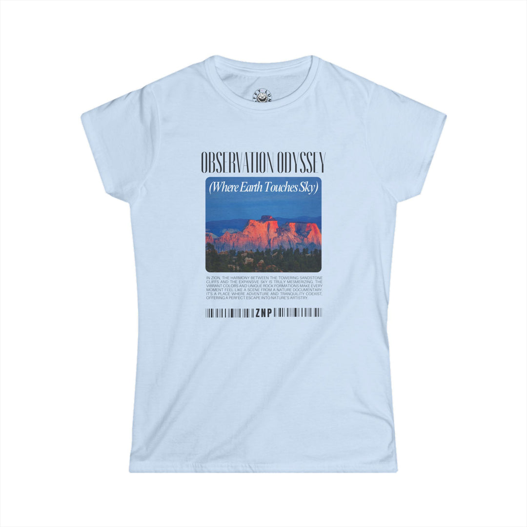 Women's Softstyle Tee - Observation Odyssey (Where Sun Touches the Sky) Graphic Shirt