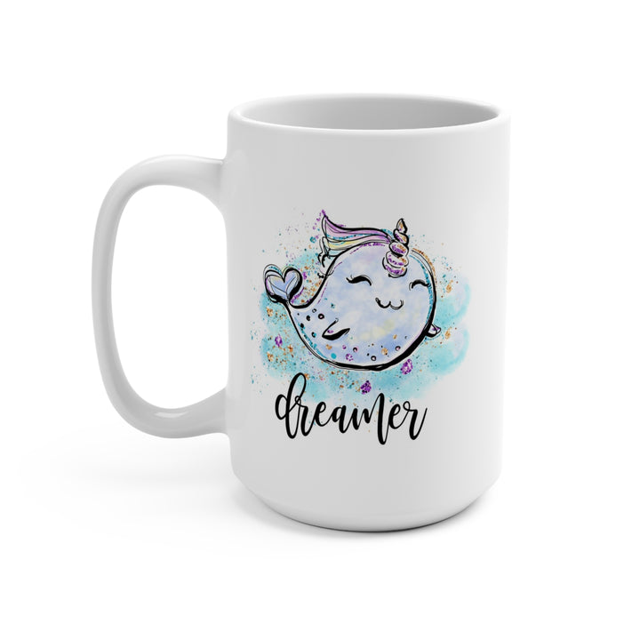 Dreamer Narwhal Mug - 15oz Teenager Gift for Hot Cocoa & Tea Lovers