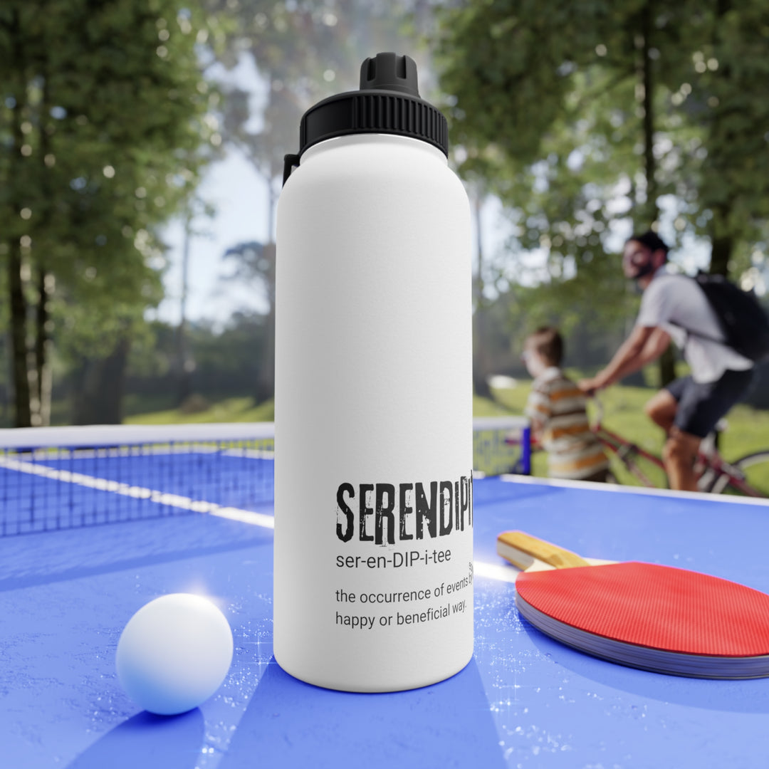 Serendipity Stainless Steel Water Bottle, Motivational Sports Lid Drinkware for Athletes, Fitness Enthusiasts, Gift for Her, Birthday,