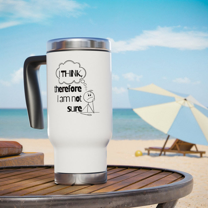 Whimsical Stainless Steel Travel Mug, Perfect Gift for Coffee Lovers, Unique Office Mug, Humorous Drinkware for Students, Motivational